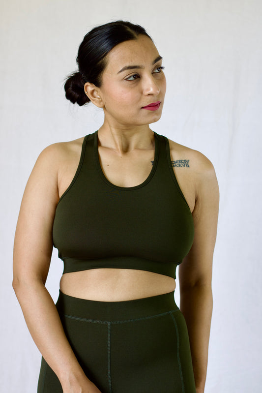 Olive Flex Sports Bra