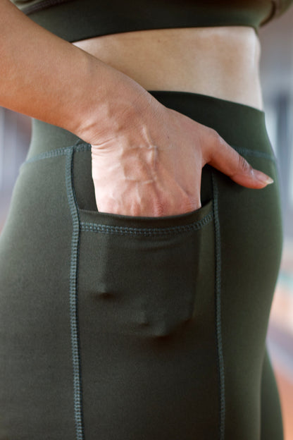 Olive Sports Bra & Leggings Set