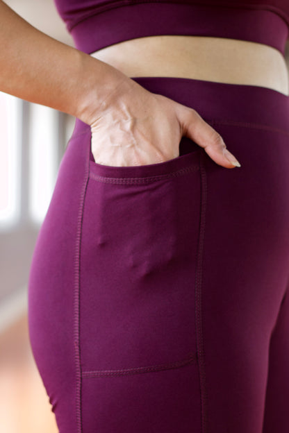 Wine Sports Bra & Leggings Set